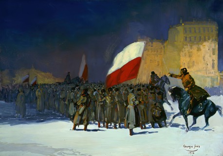 Czechoslovakian Army Entering Vladivostok, Siberia, in 1918, 1918. Creator: George Benjamin Luks.
