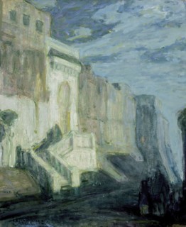 Moonlight: Walls of Tangiers, between c1913 and c1914. Creator: Henry Ossawa Tanner.