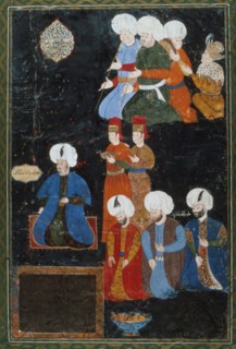 Portrait of a Turkish Pasha with Attendants, c1570. Creator: Haydar Nigari.