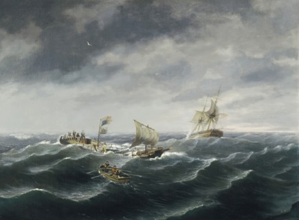 Loss of the Schooner 'John S. Spence' of Norfolk, Virginia, 2d view-Rescue of the Survivors..., 1833 Creator: Thomas Birch.