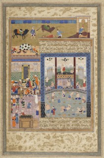 Firdawsi Receiving Wages in a Bathhouse..., between c1550 and c1575. Creator: Unknown.
