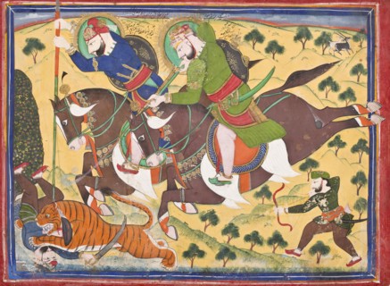 Maharao Ram Singh II of Kota (reigned 1827-1866) - Hunting with Maharao Ram Singh of Bundi, c1880. Creator: Unknown.