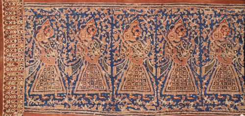 Ceremonial Cloth and Heirloom Textile with Row of Female Musicians (image 1 of 3), 17th century. Creator: Unknown.