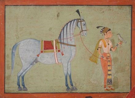 Lady with Falcon Leading a Horse, between 1700 and 1725. Creator: Unknown.