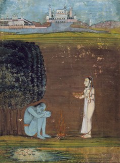 A Woman Making an Offering to an Ascetic, between 1750 and 1775. Creator: Unknown.