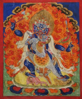 A Terrifying Deity in Yab-Yum, 19th century. Creator: Unknown.