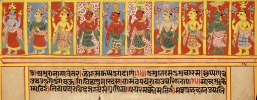 Ten Classes of Cosmological Deities Identified by Their Crown Ornaments..., c1575. Creator: Unknown.