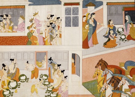 The Pandavas in King Drupad's Court, Folio from a Mahabharata..., between c1775 and c1800. Creator: Unknown.