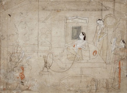 Maharani Mandial of Guler at Leisure, between c1760 and c1770. Creator: Unknown.