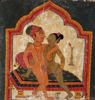 Lovers Embracing, Folio from an Album of Erotica, c1675. Creator: Unknown.