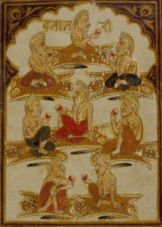 Eight Yogis, Number Eight of the Ishana Suit, Playing Card from a 32-Suit Dashavatara..., c1800. Creator: Unknown.
