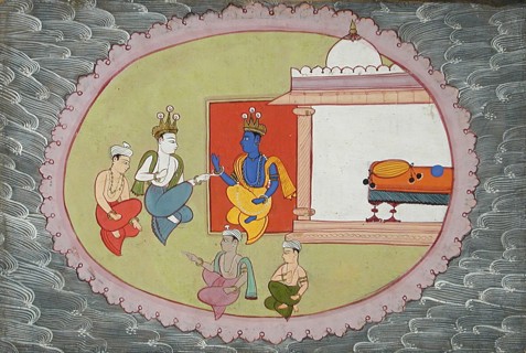 Krishna and Balarama Conversing, Folio from a Bhagavata Purana (Ancient Stories of the Lord), c1600. Creator: Unknown.