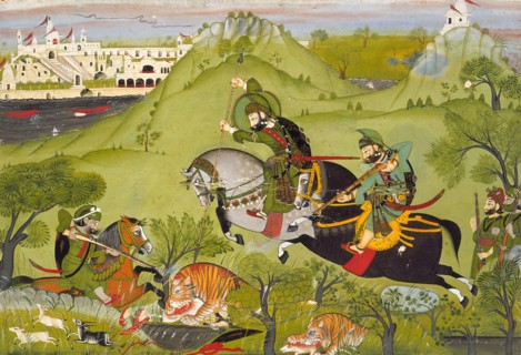 Maharana Ari Singh of Udaipur (r. 1761-73) and His Entourage at the Hunt, c1770. Creator: Unknown.
