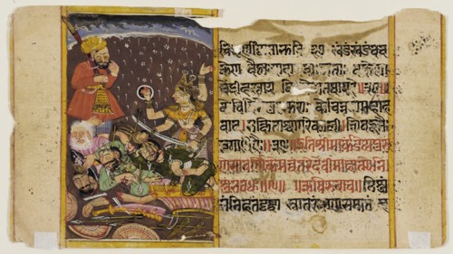 The Goddess in Battle (recto); The Goddess with Her Vanquished Foes (verso)..., c1700. Creator: Unknown.