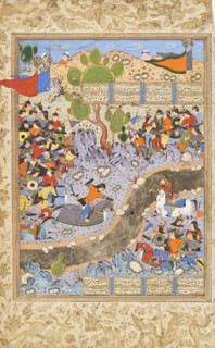 The Night Attack of Bahram Chubina on the Army of Khusraw Parvis (image 1 of 8), c1560. Creator: Unknown.