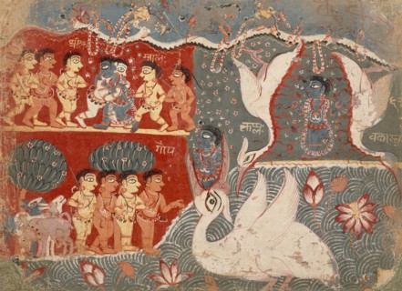 Krishna Kills the Crane Demon, Folio from a Bhagavata Purana..., between 1525 and 1550. Creator: Unknown.
