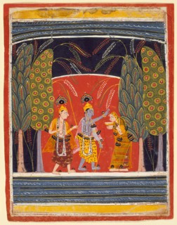 Krishna Making Kubja Beautiful, Folio from a Bhagavata Purana (Ancient Stories of the Lord), c1645. Creator: Unknown.