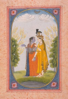 Radha and Krishna Exchange Clothes, c1800. Creator: Unknown.