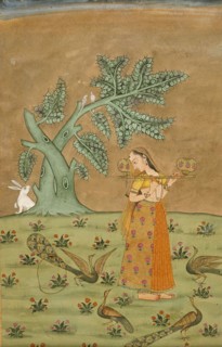 Sorathi Ragini, Wife of Megha Mallar Raga, Folio from a Ragamala (Garland of Melodies), c1750. Creator: Unknown.