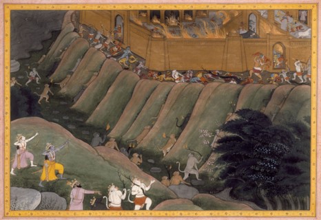 The Siege of Lanka, Folio from a Ramayana (Adventures of Rama), c1800. Creator: Unknown.