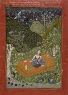 The Anxious or Expectant Heroine (Utka Nayika), Folio from a Rasikapriya..., c1760 or later. Creator: Unknown.
