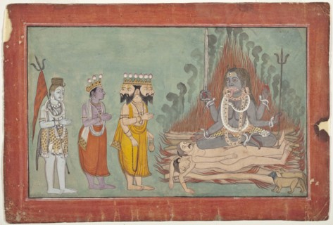 Shiva, Vishnu, and Brahma Adoring Kali (image 1 of 7), c1740. Creator: Unknown.