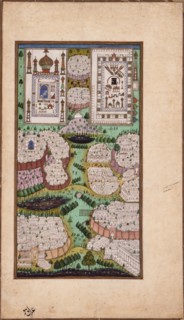 The Pilgrimage Cities of Arabia, Folio from a Gulshan-i 'Ishq (Rose Garden of Love), c1700. Creator: Unknown.