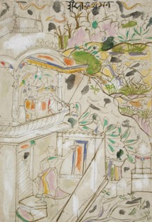 The Month of Bhadon (August-September) (recto).., early 19th cent Creator: Unknown.