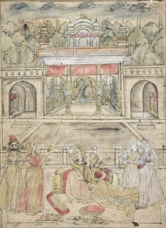 Ladies Relaxing on a Terrace, c1775. Creator: Unknown.
