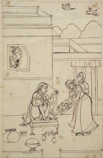 A Woman Adorns Herself in Preparation for a Tryst, between 1775 and 1800. Creator: Unknown.