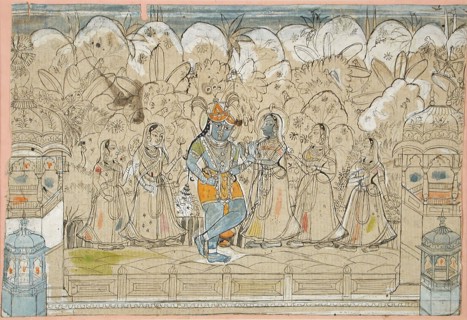 Krishna with Radha and the Gopis of Braj, between c1825 and c1850. Creator: Unknown.