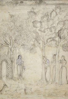 The Ascetic Rishyashringa at His Hermitage Visited by Women, between 1650 and 1675. Creator: Unknown.