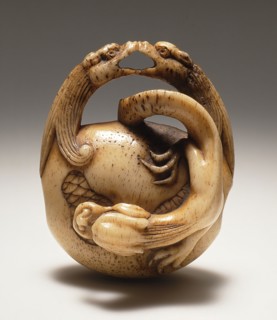 Dragons on Gong, Mid-19th century. Creator: Asakusa School.
