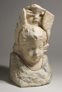 Fragment with Seraph Enframed by His Wings, c.1460. Creator: Circle of Desiderio Da Settignano.