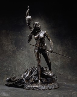 Revolution Holding the Head of Error and Striding over the Cadaver of Monarchy, c.1893. Creator: Jean Alexandre Joseph Falguiere.