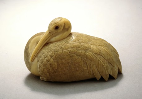 Floating Crane, Mid- to late 19th century. Creator: Kaigyokusai Masatsugu.
