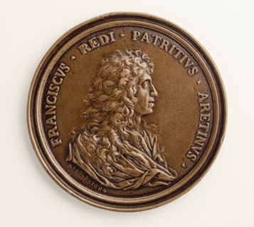 Medal of Francesco Redi: Bacchic Scene (image 1 of 2), 1684. Creator: Massimiliano Soldani.