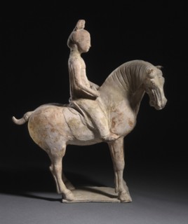 Funerary Sculpture of a Horse and Rider, between 618 and 906. Creator: Unknown.