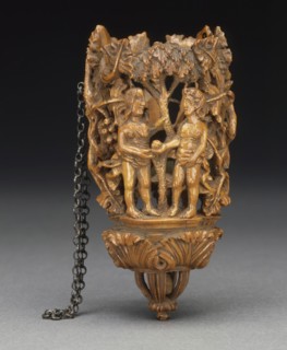 Bouquet Holder with Figures of Adam and Eve, c.1600. Creator: Unknown.