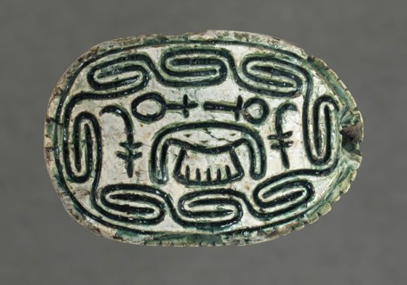 Hyksos Scarab with Foreign King's Name (image 1 of 2), 13th-16th Dynasties (1786-1569 B.C.). Creator: Unknown.