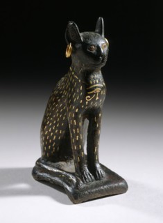 Figurine of the Goddess Bastet as a Cat, 21st-26th Dynasty (1081-525 B.C.). Creator: Unknown.