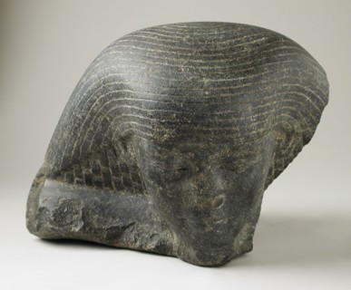 Head of a Man with Fragmentary Inscription, Egypt, 25th - 26th Dynasty (755 - 525 BCE). Creator: Unknown.