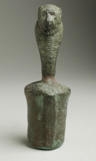 Staff Finial with Lioness Headed Cobra, Probably Ptolemaic Period (332-30 BCE). Creator: Unknown.