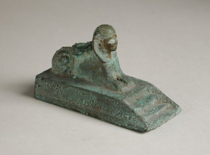 Recumbent Sphinx Figurine on a Stepped Platform, Ptolemaic Period (323-30 BCE) or modern. Creator: Unknown.