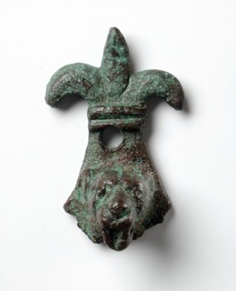 Decorative Element with Fleur de Lis and Lion's Head, Roman Period (30 BCE-395 CE) or later. Creator: Unknown.