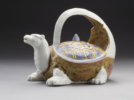 Sake Flask in the Form of a Long-tailed Turtle, 19th century. Creator: Unknown.