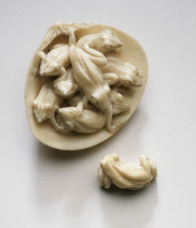 Frogs in Clamshell, Late 19th century. Creator: Unknown.