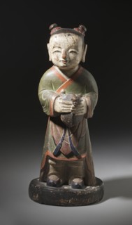 Altar Attendant (Tongja) Holding a Turtle (image 1 of 4), 18th century. Creator: Unknown.