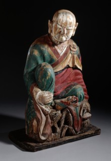 Seated Arhat (Nahan), Probably Panthaka (Pant'aga) with a Dragon, 19th century. Creator: Unknown.