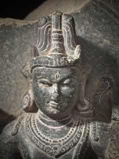 The Hindu Gods Vishnu, Shiva, and Brahma - detail, 10th century. Creator: Unknown.